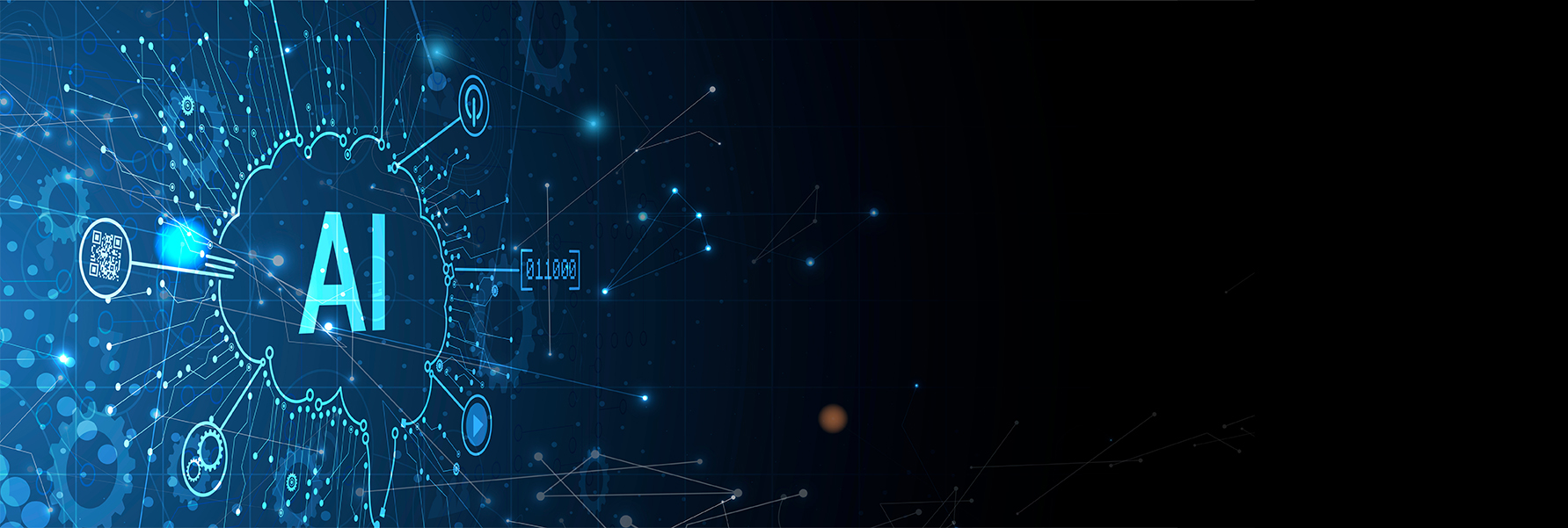 Graphic illustration of circuits and the acronym 