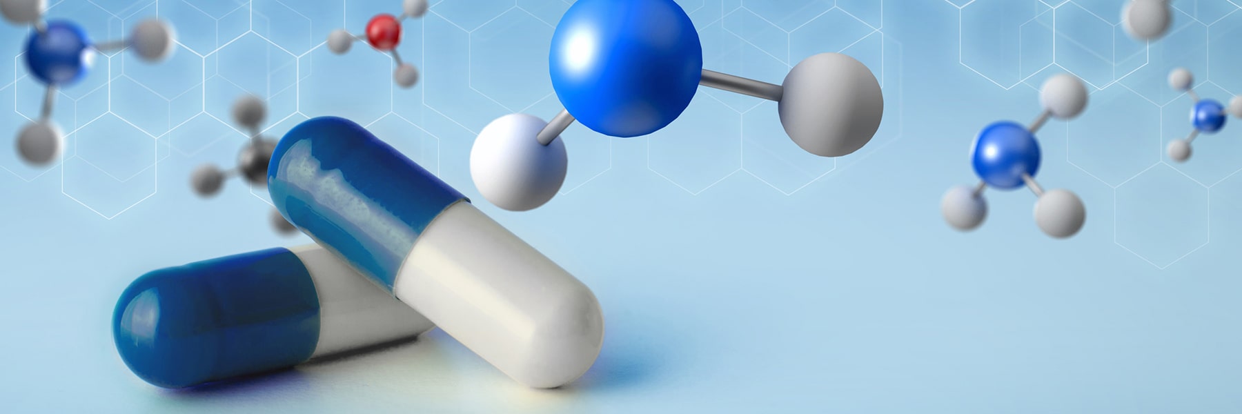 DNA and pills graphics rendering.