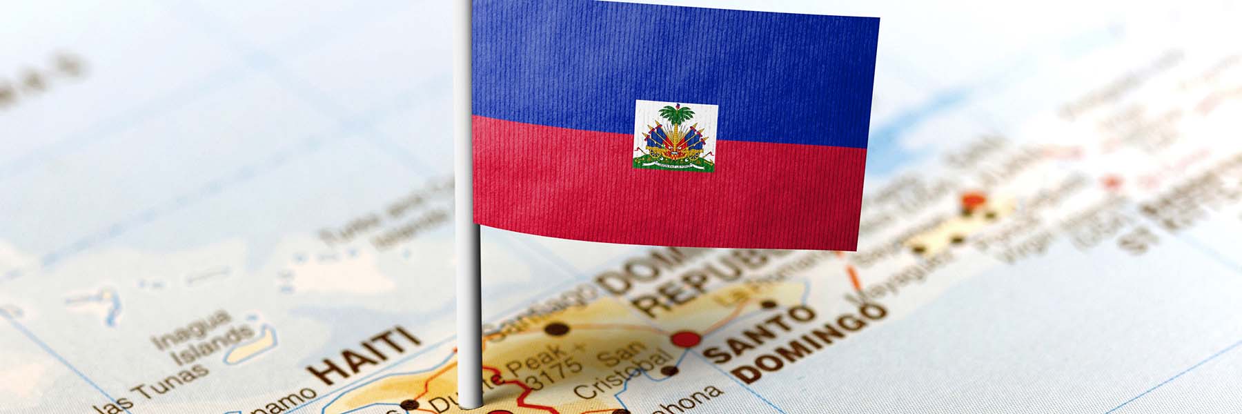 Haitian flag on map